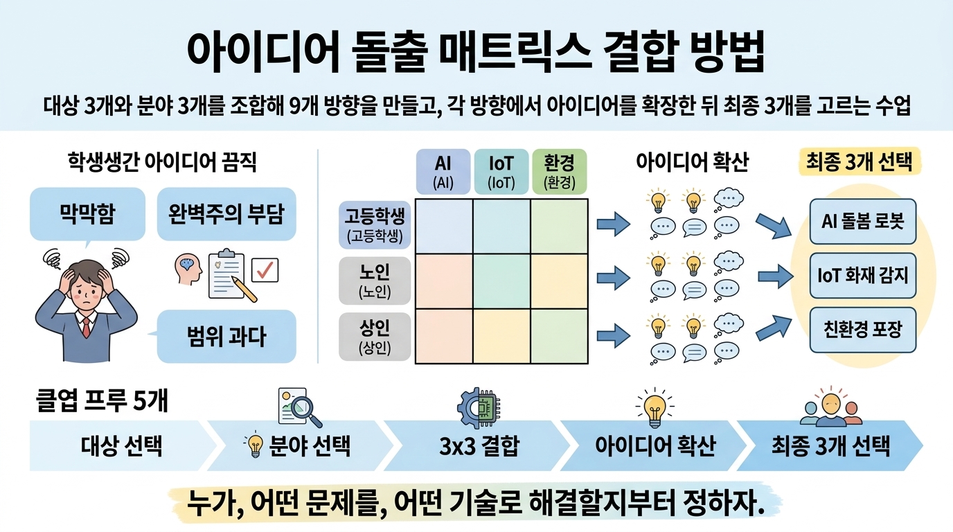 아이디어 매트릭스 결합 방법 참고 이미지